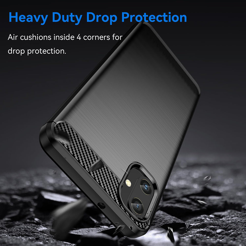 Hülle für Samsung Galaxy A05 A055, Techsuit, Carbon, Schwarz