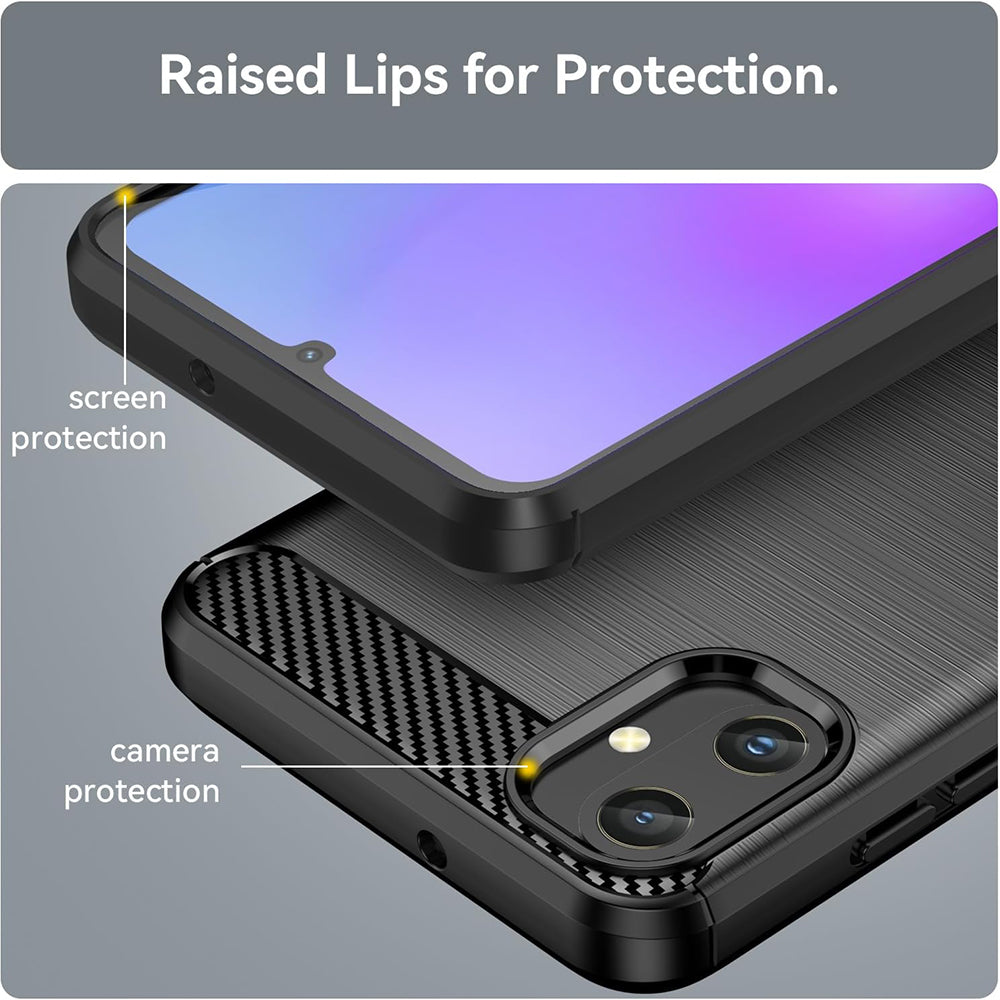 Hülle für Samsung Galaxy A05 A055, Techsuit, Carbon, Schwarz