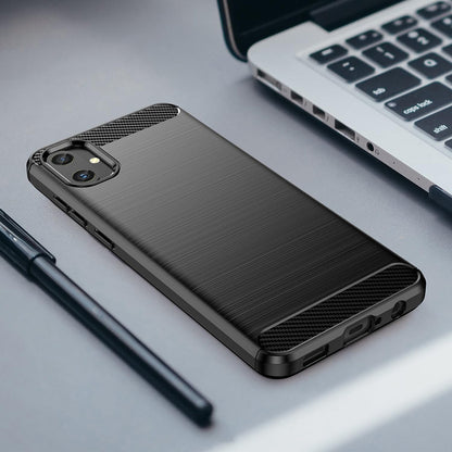 Hülle für Samsung Galaxy A05 A055, Techsuit, Carbon, Schwarz