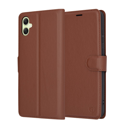 Coque pour Samsung Galaxy A05 A055, Techsuit, Leather Folio, Marron