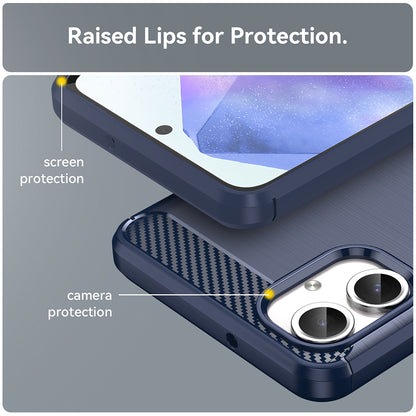 Coque pour Samsung Galaxy A06 A065, Techsuit, Carbone, Bleue