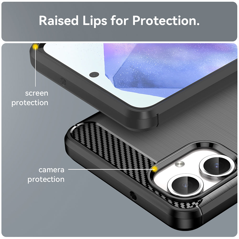Coque pour Samsung Galaxy A06 A065, Techsuit, Carbone, Noire