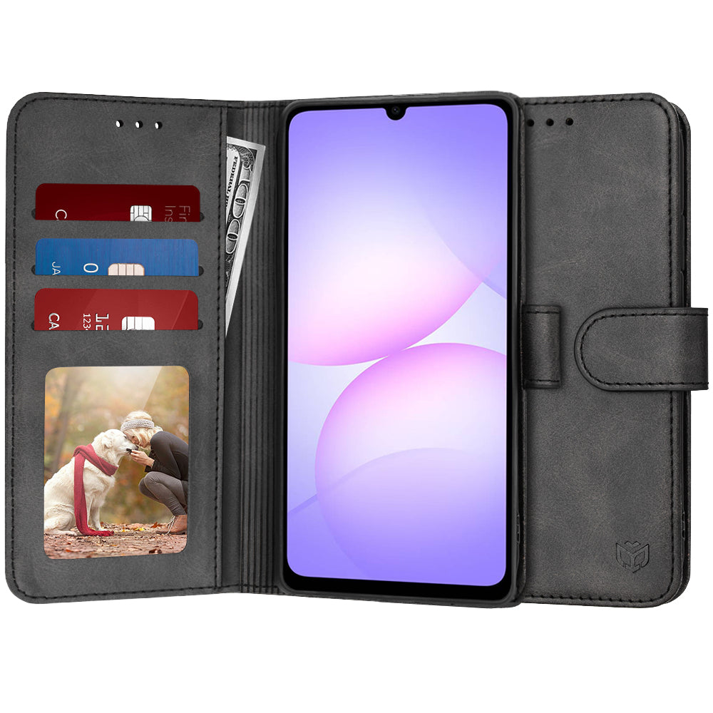 Case for Samsung Galaxy A07 4G A075, Techsuit, Diary Book, Black
