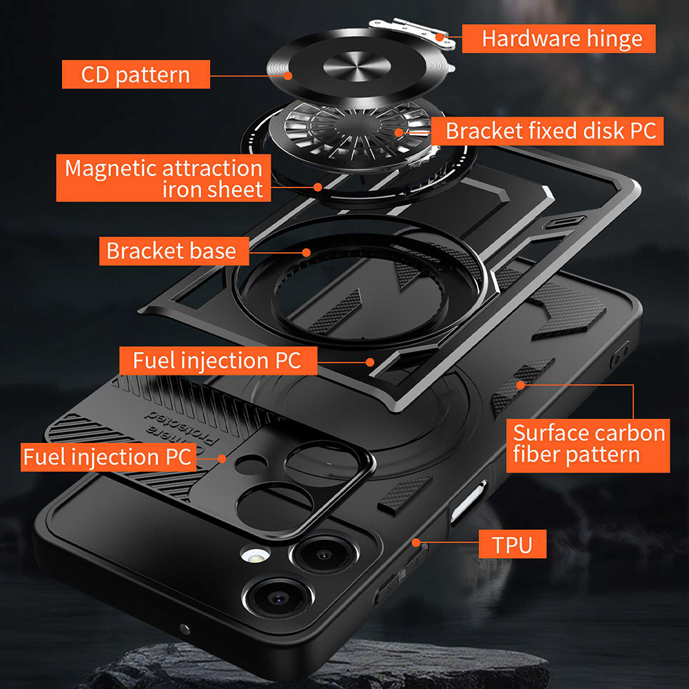Case for Samsung Galaxy A07 4G A075, Techsuit, RuggedCam, Gray