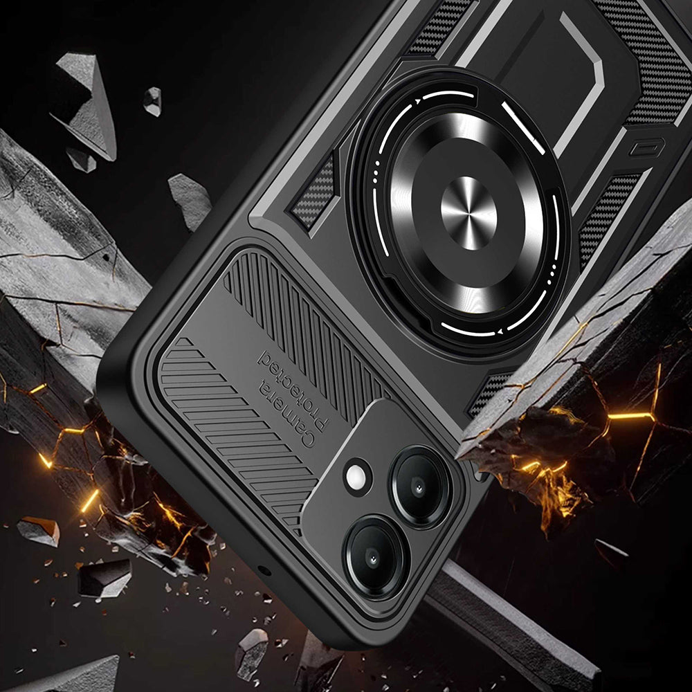 Hülle für Samsung Galaxy A07 4G A075, Techsuit, RuggedCam, Schwarz