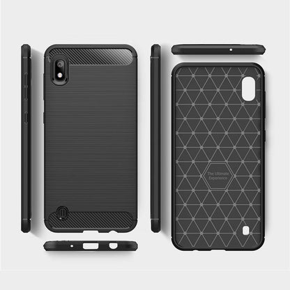 Coque pour Samsung Galaxy A10 A105 / M10 M105, Techsuit, Carbone, Noire