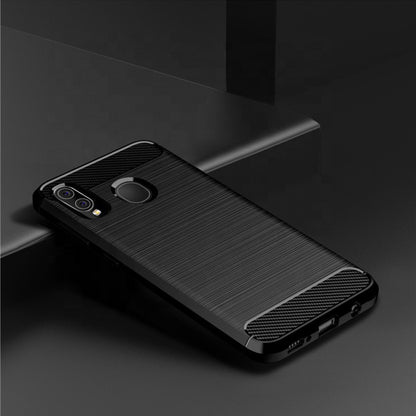 Coque pour Samsung Galaxy A10 A105 / M10 M105, Techsuit, Carbone, Noire