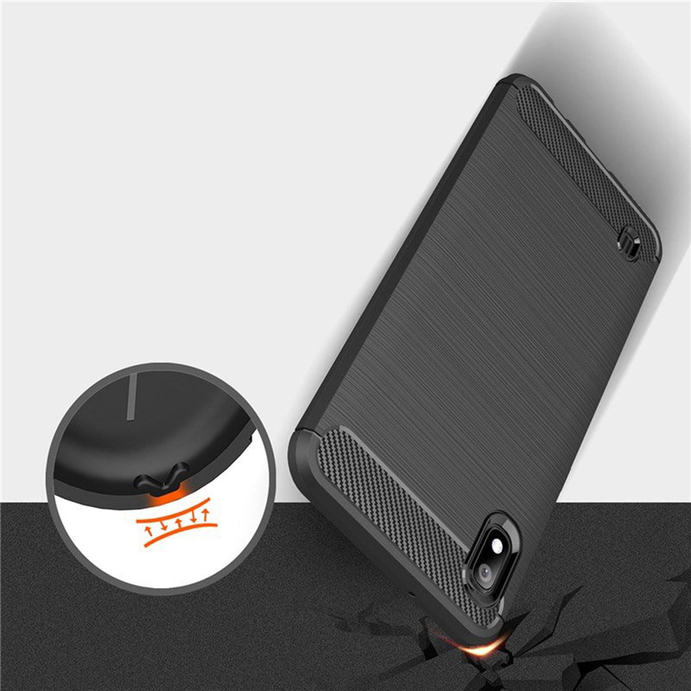 Coque pour Samsung Galaxy A10 A105 / M10 M105, Techsuit, Carbone, Noire