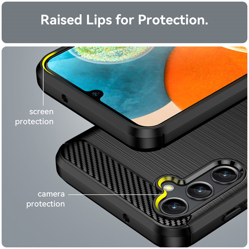 Hülle für Samsung Galaxy A14 A145 / A14 5G A146, Techsuit, Carbon, Schwarz