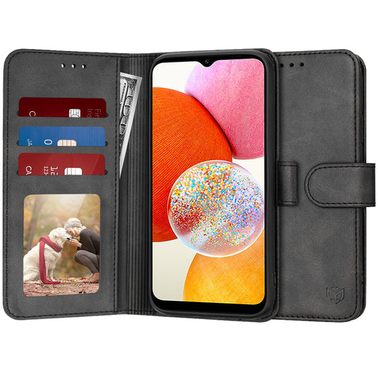 Coque pour Samsung Galaxy A14 A145 / A14 5G A146, Techsuit, Diary Book, Noire