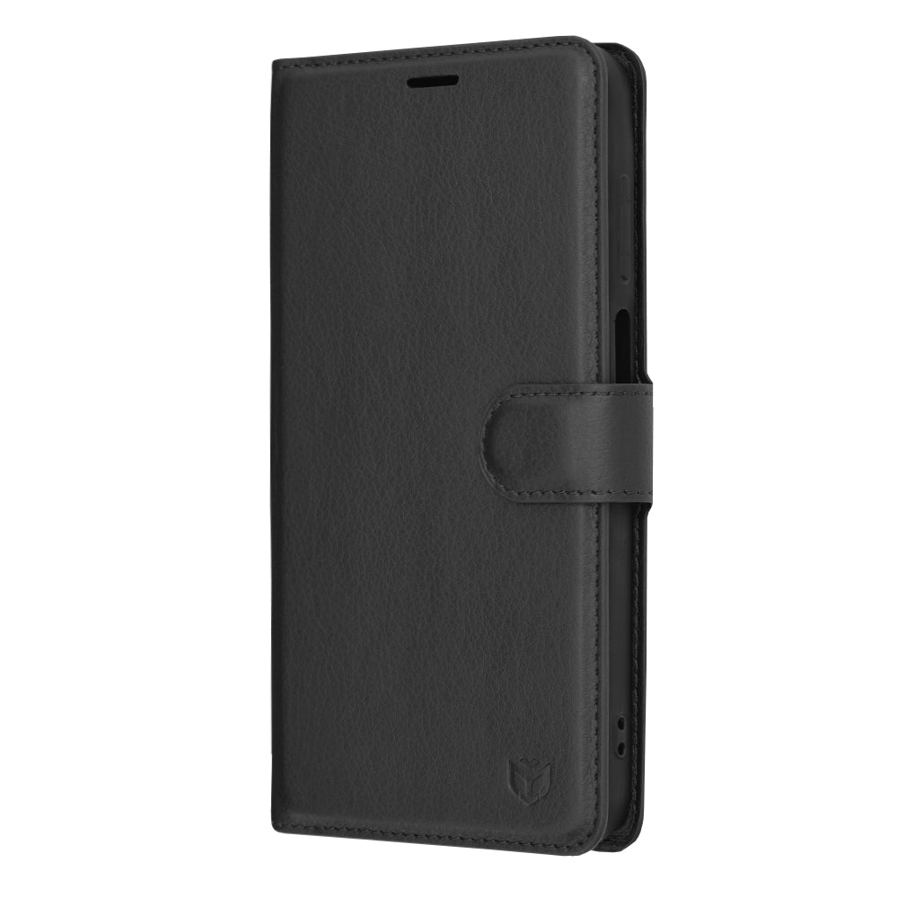 Hülle für Samsung Galaxy A15 5G A156 / A15 A155, Techsuit, Leder-Folio, Schwarz