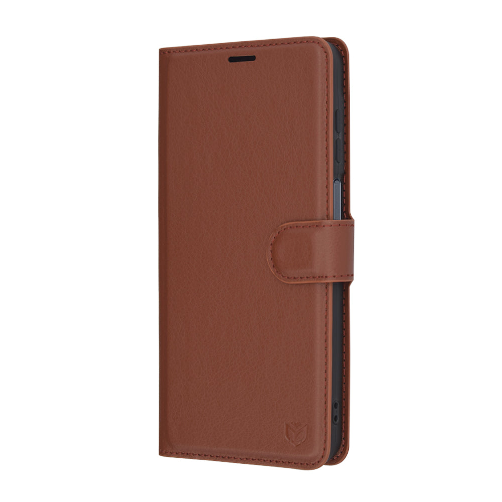 Coque pour Samsung Galaxy A16 5G A166 / A16 4G A165, Techsuit, Folio en cuir, Marron