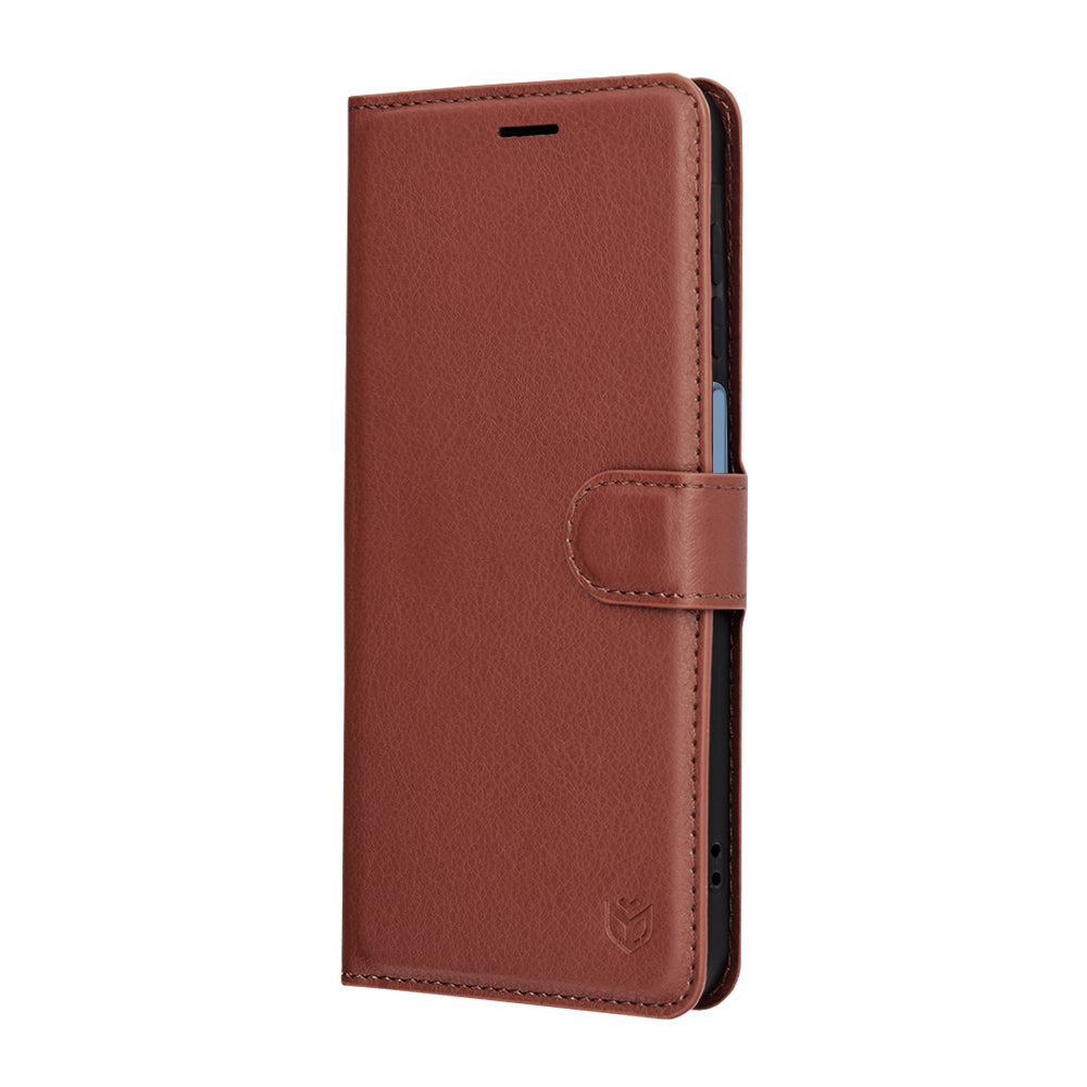 Hülle für Samsung Galaxy A17 4G / A17 5G, Techsuit, Leder-Folio, Braun