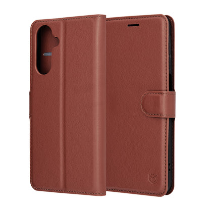 Hülle für Samsung Galaxy A17 4G / A17 5G, Techsuit, Leder-Folio, Braun