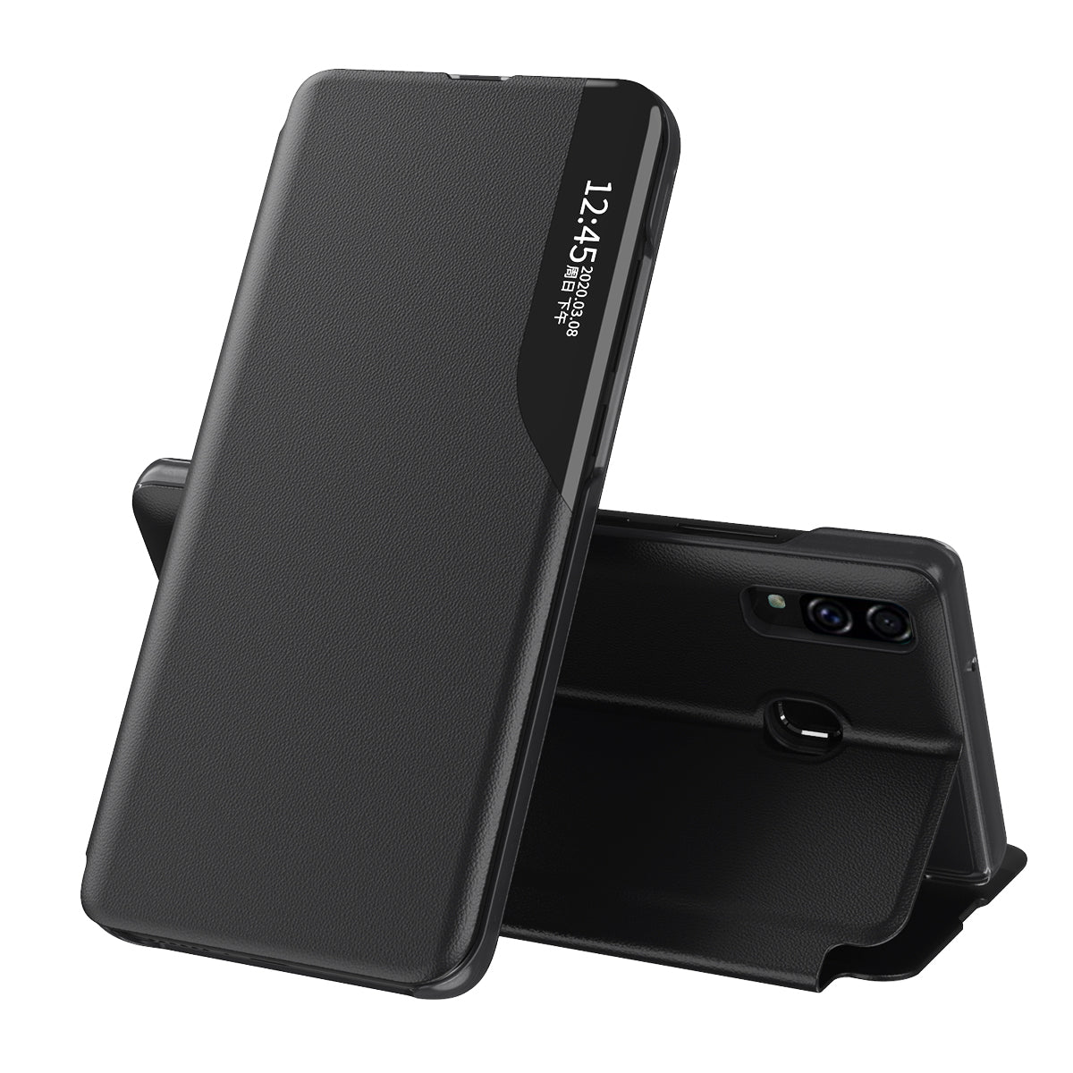 Coque pour Samsung Galaxy A20e A202, Techsuit, eFold, Noire