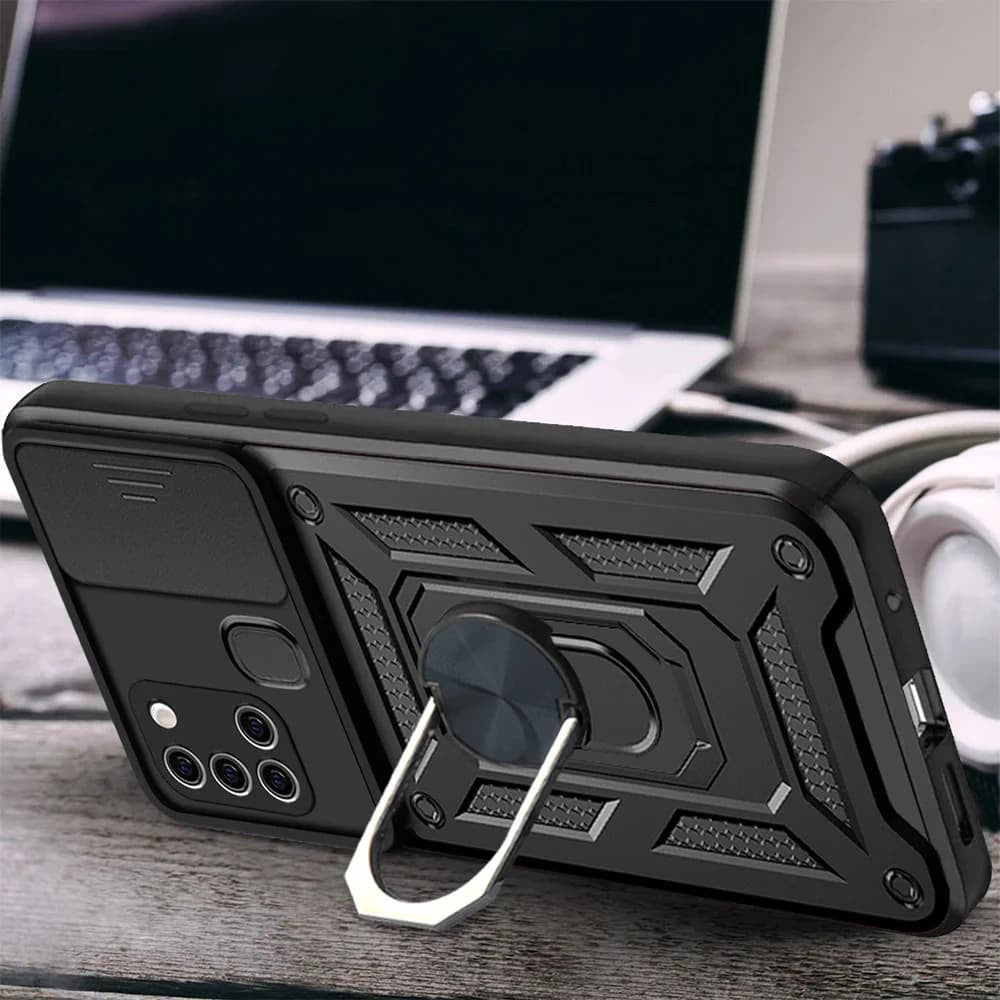 Hülle für Samsung Galaxy A21s A217, Techsuit, CamShield, Schwarz