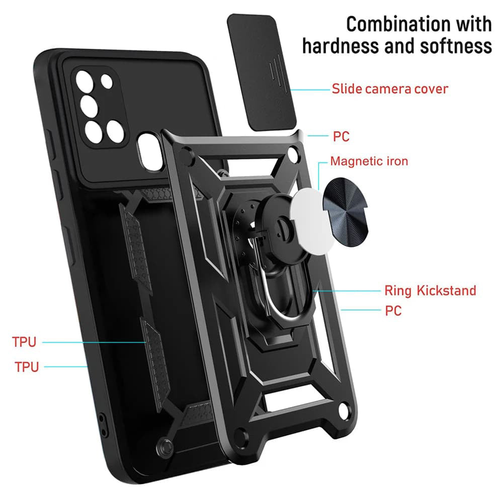 Hülle für Samsung Galaxy A21s A217, Techsuit, CamShield, Schwarz