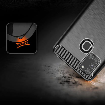 Hülle für Samsung Galaxy A21s A217, Techsuit, Carbon, Schwarz