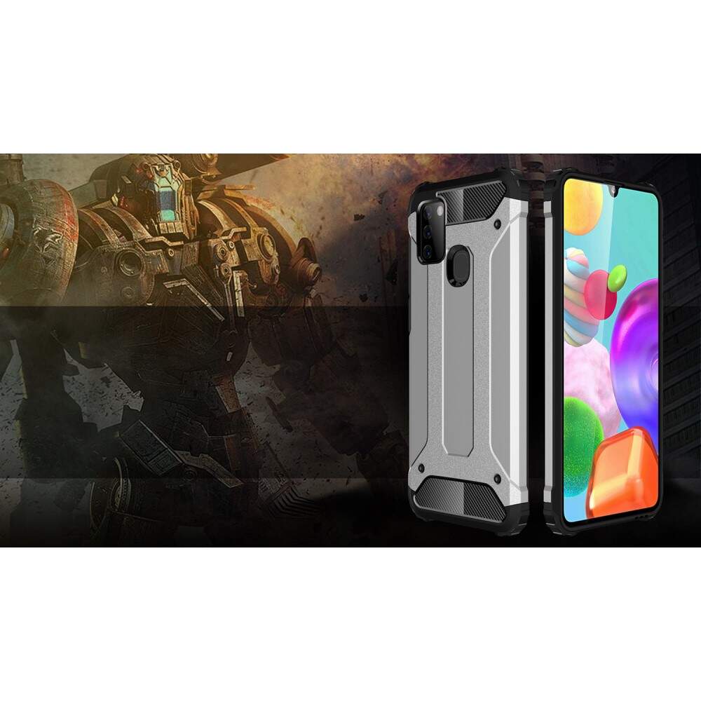 Hülle für Samsung Galaxy A21s A217, Techsuit, Hybrid Armor, Schwarz