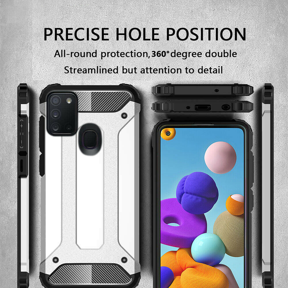 Hülle für Samsung Galaxy A21s A217, Techsuit, Hybrid Armor, Schwarz