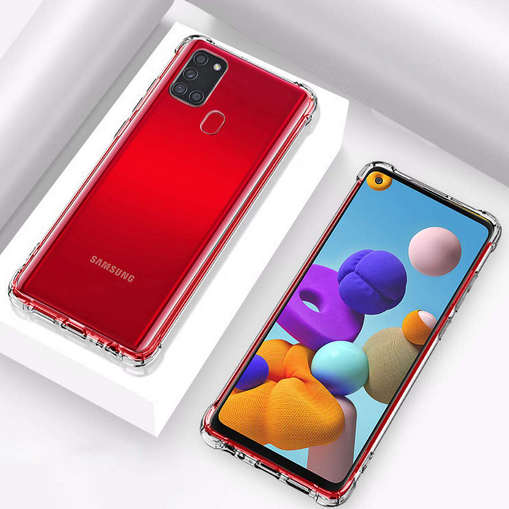 Coque pour Samsung Galaxy A21s A217, Techsuit, Antichoc Claire, Transparente
