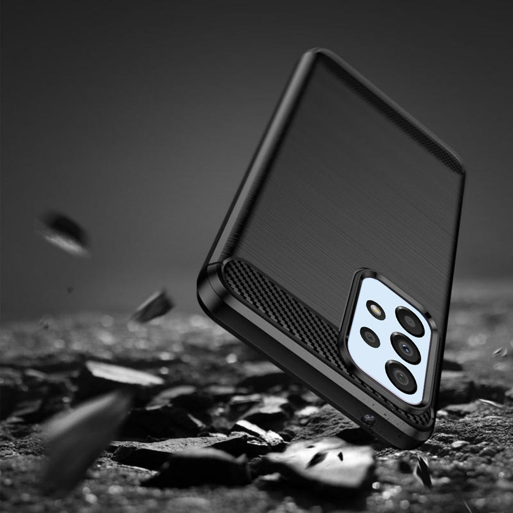 Coque pour Samsung Galaxy A23 5G A236 / A23 A235, Techsuit, Carbone, Noire