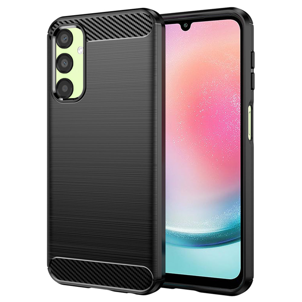 Coque pour Samsung Galaxy A24 4G A245, Techsuit, Carbone, Noire