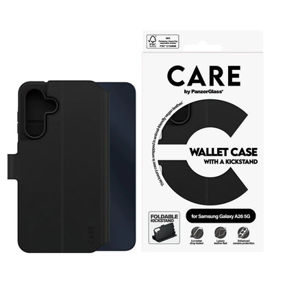 Case for Samsung Galaxy A26 A266, PanzerGlass, Care Feature Kickstand Wallet, Black