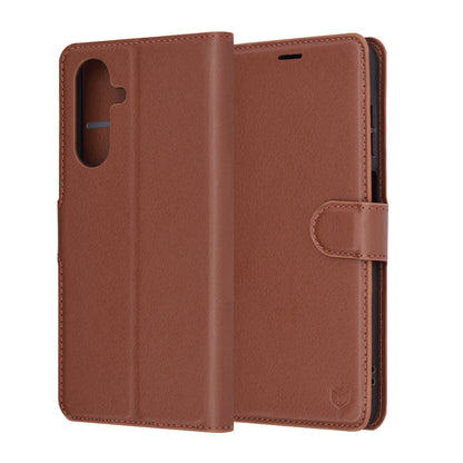 Coque pour Samsung Galaxy A26 A266, Techsuit, Leather Folio, Marron