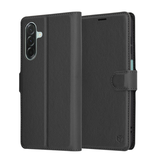 Coque pour Samsung Galaxy A26 A266, Techsuit, Leather Folio, Noire