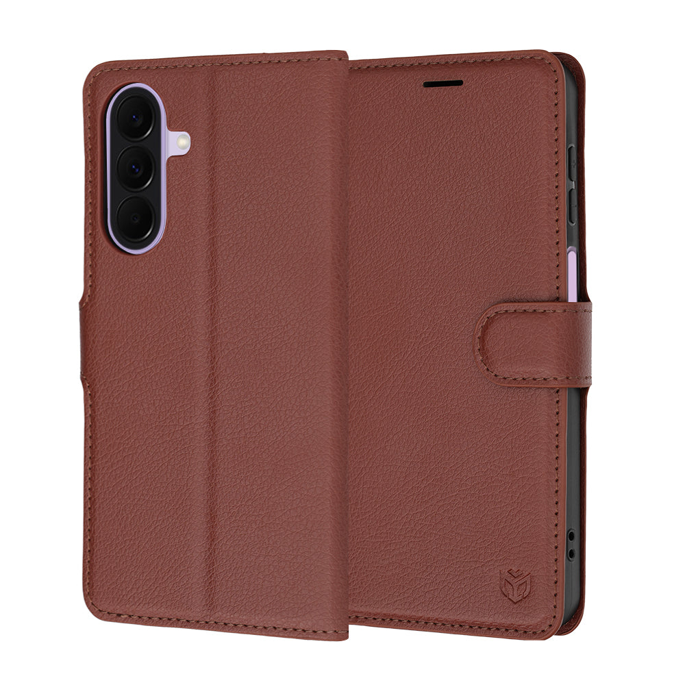 Case for Samsung Galaxy A27 5G, Techsuit, Leather Folio, Brown