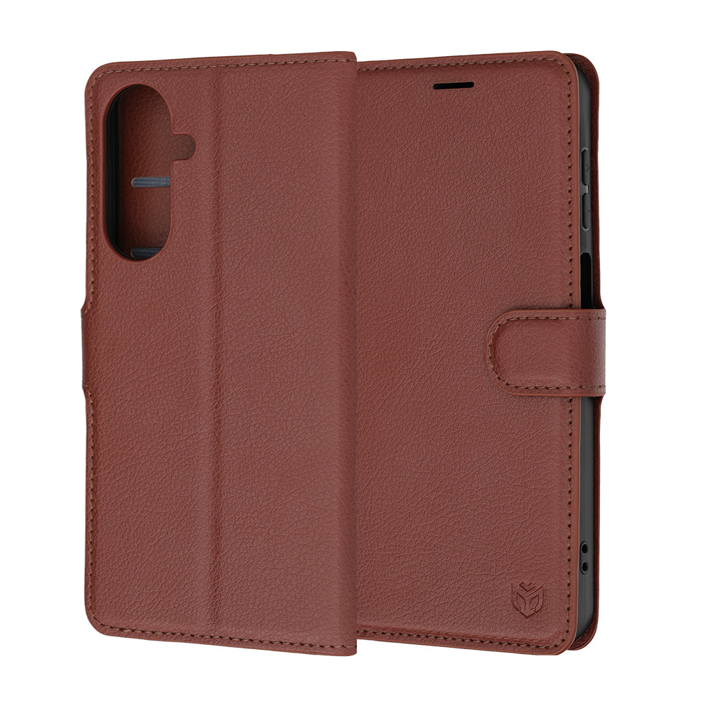 Case for Samsung Galaxy A27 5G, Techsuit, Leather Folio, Brown