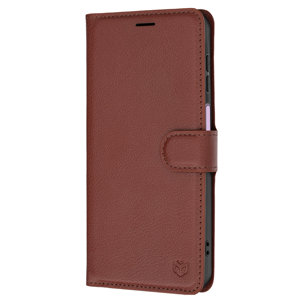 Case for Samsung Galaxy A27 5G, Techsuit, Leather Folio, Brown