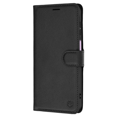 Hülle für Samsung Galaxy A27 5G, Techsuit, Leder-Folio, Schwarz