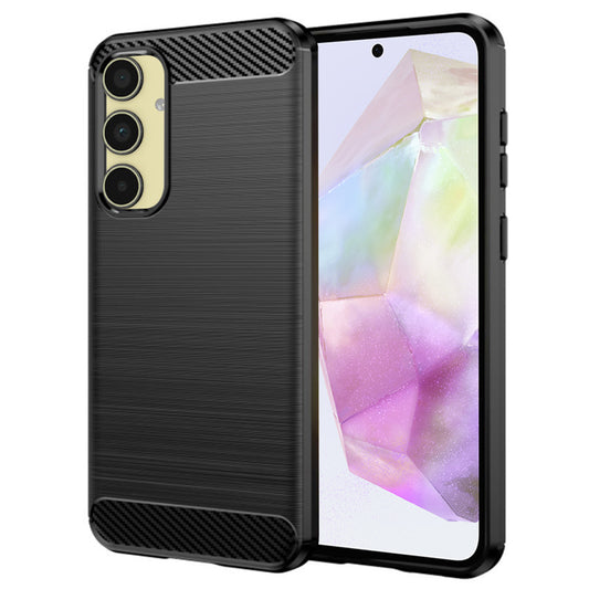 Coque pour Samsung Galaxy A35 5G A356, Techsuit, Carbone, Noire