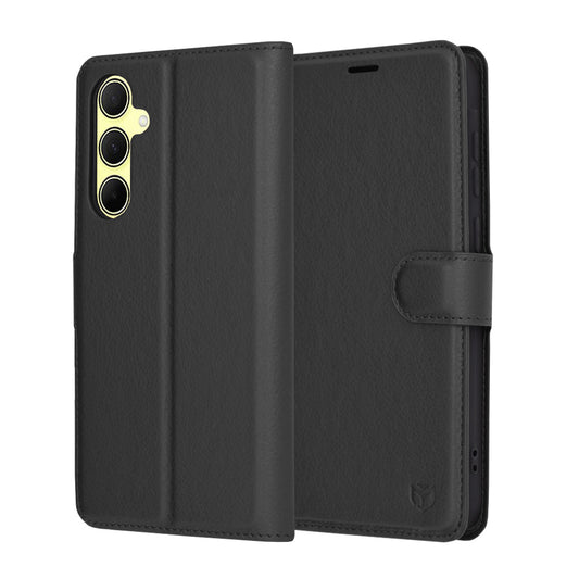 Coque pour Samsung Galaxy A35 5G A356, Techsuit, Folio en cuir, Noire
