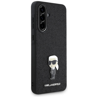 Hülle für Samsung Galaxy A36 A366, Karl Lagerfeld, Glitter Fixed Ikonik Karl, Schwarz