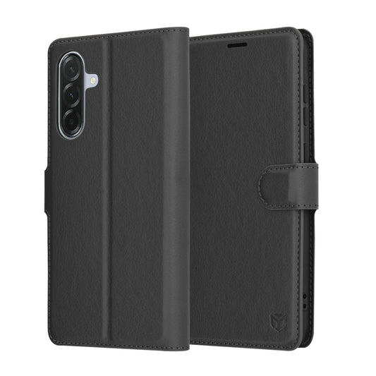 Case for Samsung Galaxy A36 A366, Techsuit, Leather Folio, Black