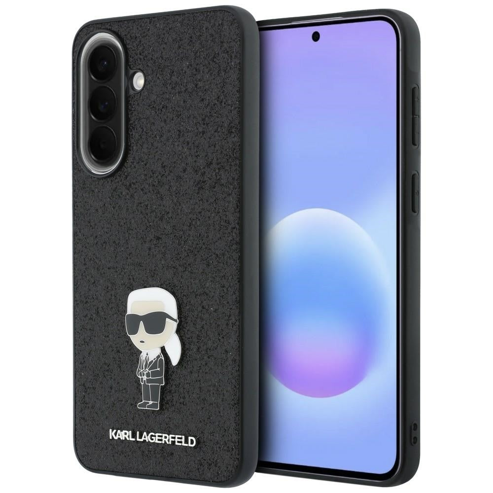 Hülle für Samsung Galaxy A37 5G, Karl Lagerfeld, Glitter Fixed Ikonik Karl, Schwarz