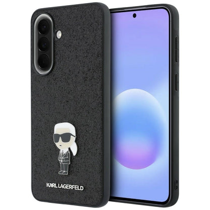 Hülle für Samsung Galaxy A37 5G, Karl Lagerfeld, Glitter Fixed Ikonik Karl, Schwarz
