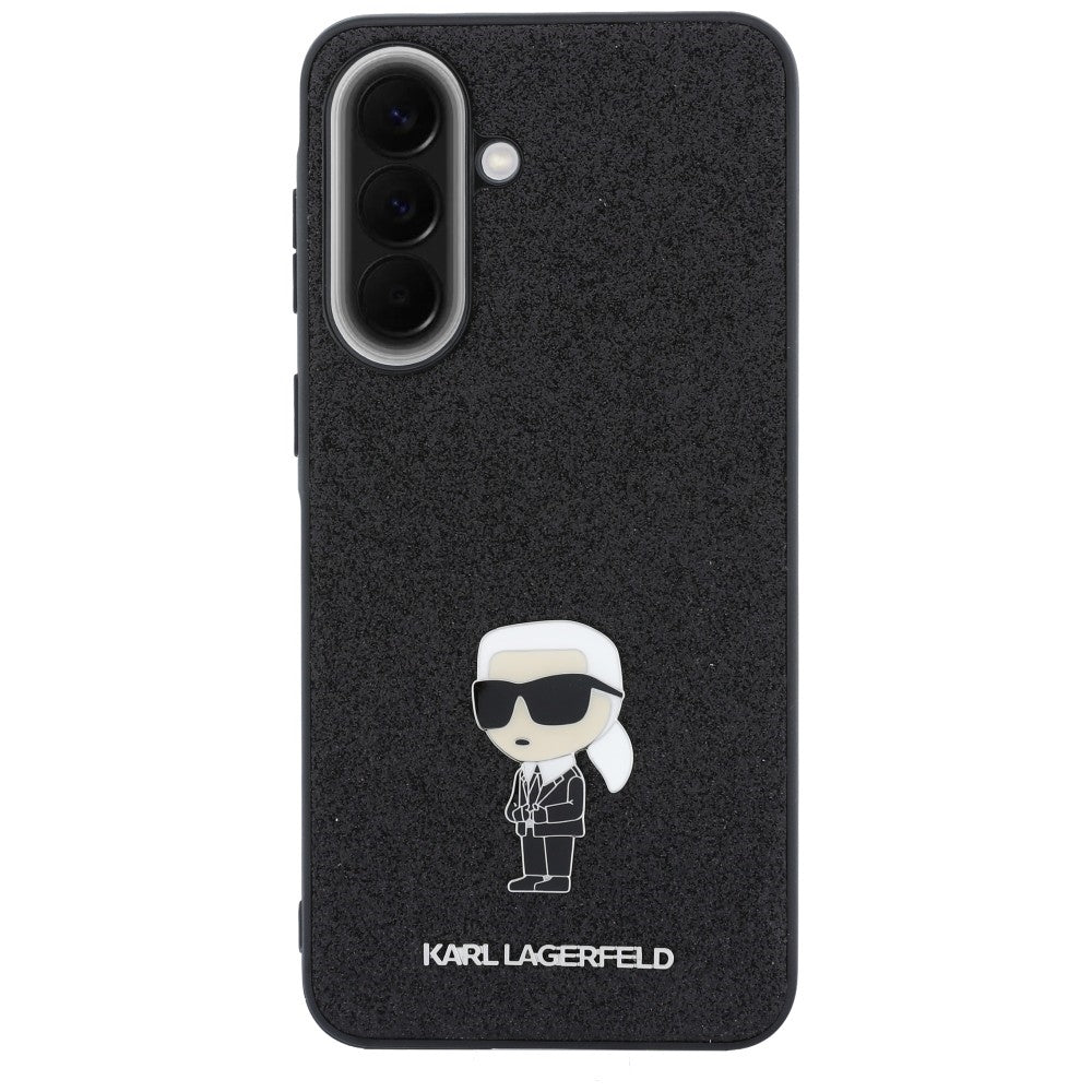 Hülle für Samsung Galaxy A37 5G, Karl Lagerfeld, Glitter Fixed Ikonik Karl, Schwarz