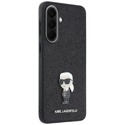 Hülle für Samsung Galaxy A37 5G, Karl Lagerfeld, Glitter Fixed Ikonik Karl, Schwarz