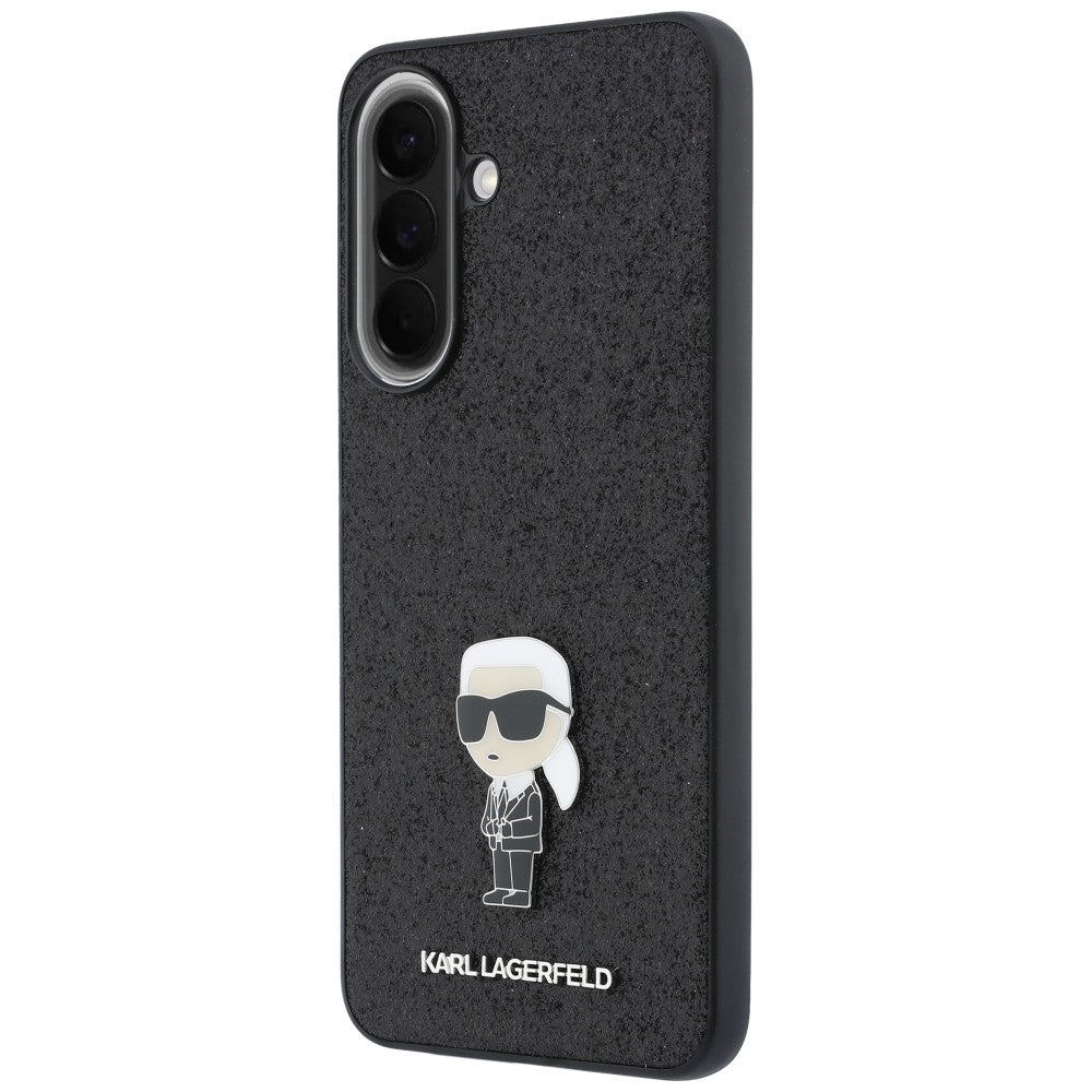 Hülle für Samsung Galaxy A37 5G, Karl Lagerfeld, Glitter Fixed Ikonik Karl, Schwarz