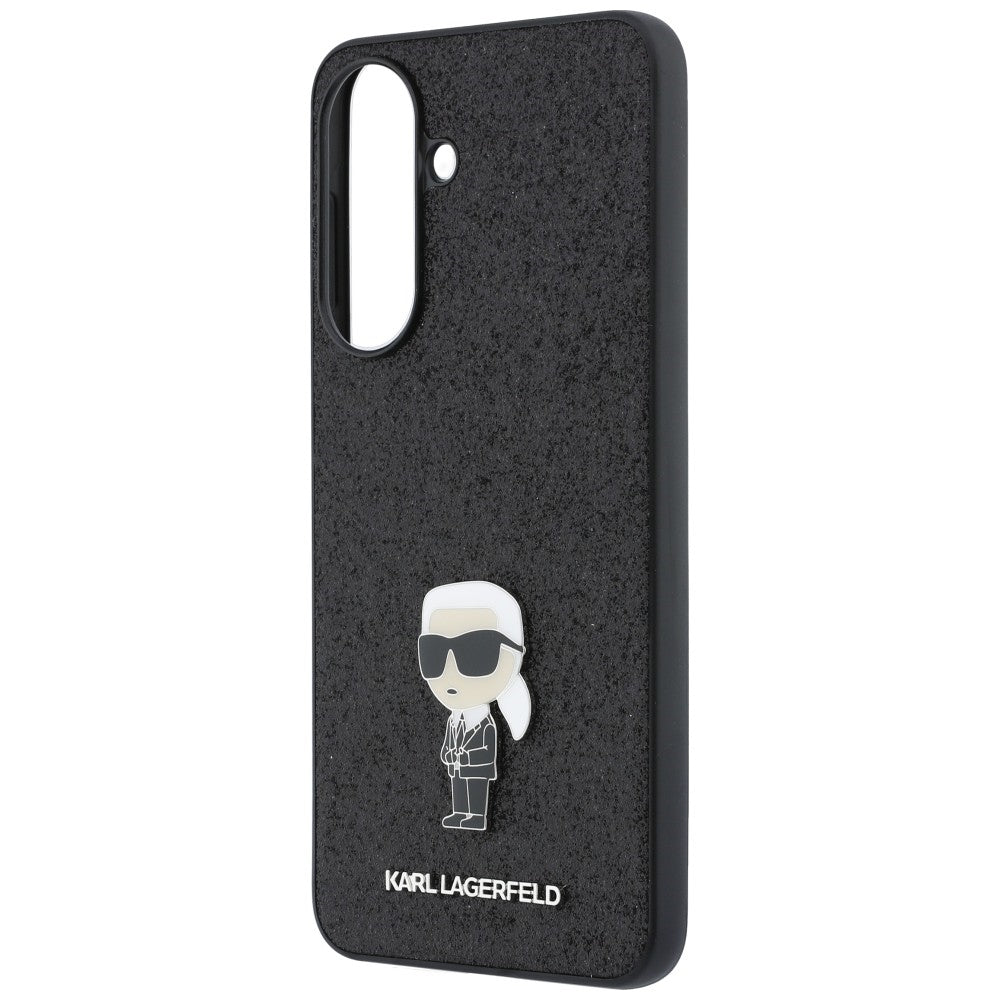 Hülle für Samsung Galaxy A37 5G, Karl Lagerfeld, Glitter Fixed Ikonik Karl, Schwarz