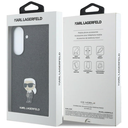 Hülle für Samsung Galaxy A37 5G, Karl Lagerfeld, Glitter Fixed Ikonik Karl, Schwarz