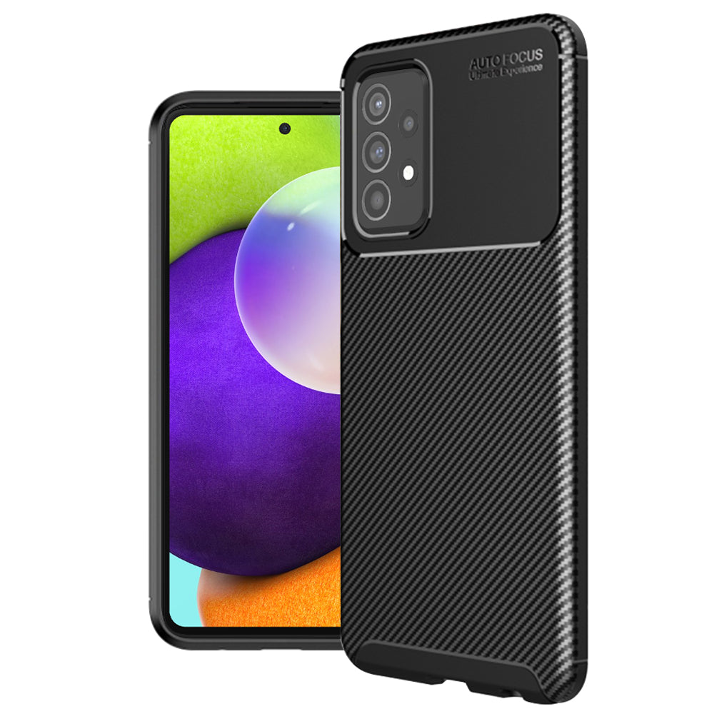 Hülle für Samsung Galaxy A52s 5G A528 / A52 5G A526 / A52 A525, Techsuit, CarbonFiber, Schwarz