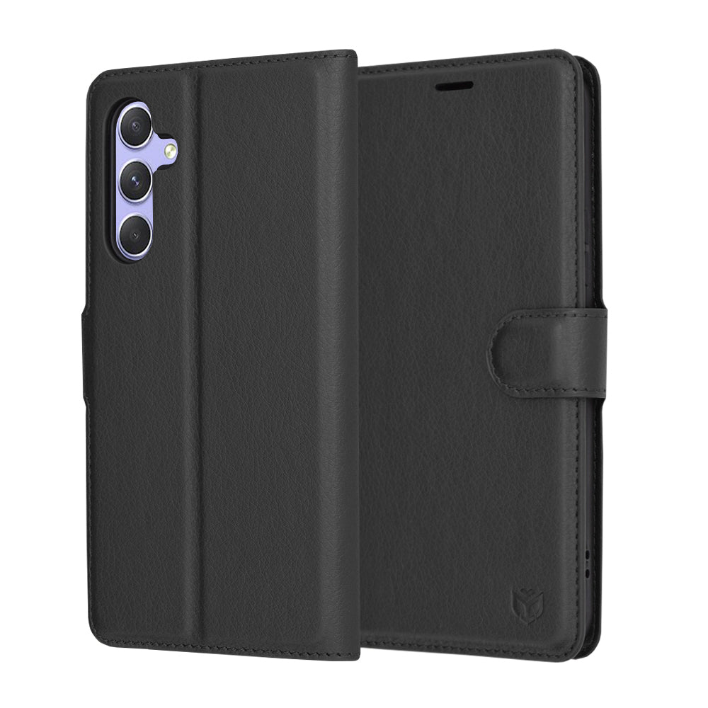 Case for Samsung Galaxy A54 A546, Techsuit, Leather Folio, Black