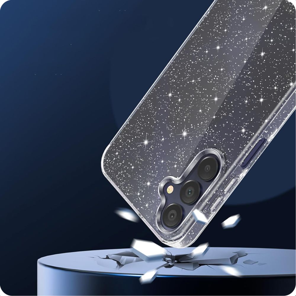 Case for Samsung Galaxy A55 5G A556, Techsuit, SparkleSkin, Transparent