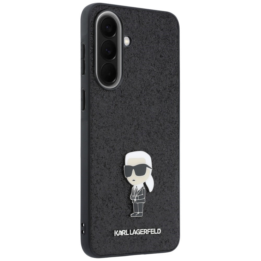 Hülle für Samsung Galaxy A57 5G, Karl Lagerfeld, Glitter Fixed Ikonik Karl, Schwarz