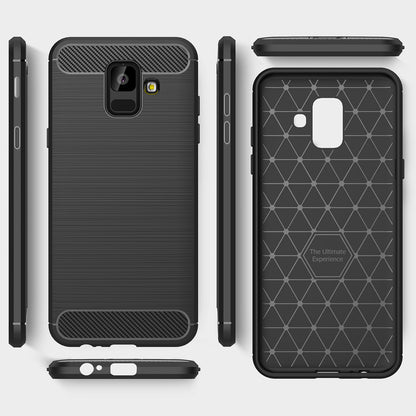 Coque pour Samsung Galaxy A6 (2018) A600, Techsuit, Carbone, Noire